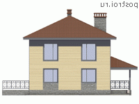 U-193-2P проект двухэтажного дома из пеноблоков размером 12 на 10  - вид справа