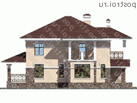 U-198-1P проект двухэтажного коттеджа из пенобетона размером 12 на 14 - вид спереди U-198-1P проект двухэтажного коттеджа из пенобетона размером 12 на 14 - вид спереди