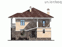 U-198-1P проект двухэтажного коттеджа из пенобетона размером 12 на 14 - вид слева U-198-1P проект двухэтажного коттеджа из пенобетона размером 12 на 14 - вид слева