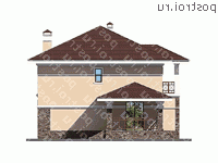 U-198-1P проект двухэтажного коттеджа из пенобетона размером 12 на 14 - вид справа U-198-1P проект двухэтажного коттеджа из пенобетона размером 12 на 14 - вид справа