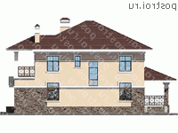 U-198-1P проект двухэтажного коттеджа из пенобетона размером 12 на 14 - вид сзади U-198-1P проект двухэтажного коттеджа из пенобетона размером 12 на 14 - вид сзади