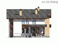 U-262-1K проект двухэтажного дома из кирпича размером 13 на 13  - вид спереди