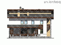 U-262-1K проект двухэтажного дома из кирпича размером 13 на 13  - вид сзади