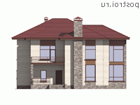 U-268-4K проект двухэтажного дома из кирпича размером 15 на 15 - вид спереди U-268-4K проект двухэтажного дома из кирпича размером 15 на 15 - вид спереди