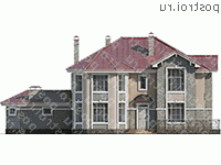 U-278-1P проект двухэтажного дома из пеноблоков размером 13 на 21  - вид спереди