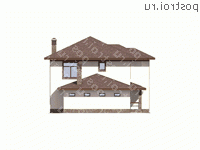 U-282-1K проект двухэтажного дома из кирпича с гаражом размером 12 на 21 - вид слева U-282-1K проект двухэтажного дома из кирпича с гаражом размером 12 на 21 - вид слева