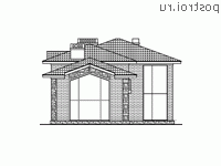 U-284-1P проект двухэтажного дома из пеноблоков с гаражом размером 20 на 12 - вид слева