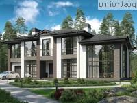 U-284-1P проект двухэтажного дома из пеноблоков с гаражом размером 20 на 12