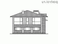 U-284-1P проект двухэтажного дома из пеноблоков с гаражом размером 20 на 12 - вид справа