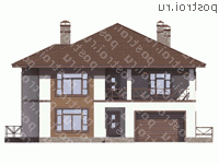 U-285-1P проект двухэтажного дома из пеноблоков с подвалом и гаражом размером 14 на 14 - вид спереди U-285-1P проект двухэтажного дома из пеноблоков с подвалом и гаражом размером 14 на 14 - вид спереди