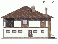 U-285-1P проект двухэтажного дома из пеноблоков с подвалом и гаражом размером 14 на 14 - вид слева U-285-1P проект двухэтажного дома из пеноблоков с подвалом и гаражом размером 14 на 14 - вид слева
