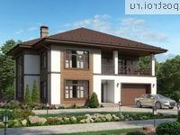 U-285-1P проект двухэтажного дома из пеноблоков с подвалом и гаражом размером 14 на 14 