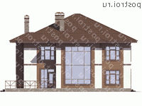 U-285-1P проект двухэтажного дома из пеноблоков с подвалом и гаражом размером 14 на 14 - вид справа U-285-1P проект двухэтажного дома из пеноблоков с подвалом и гаражом размером 14 на 14 - вид справа