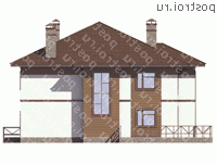 U-285-1P проект двухэтажного дома из пеноблоков с подвалом и гаражом размером 14 на 14 - вид сзади U-285-1P проект двухэтажного дома из пеноблоков с подвалом и гаражом размером 14 на 14 - вид сзади