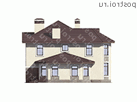 U-287-1K проект двухэтажного дома из кирпича размером 13 на 20  - вид справа