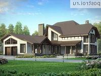 U-491-1P проект двухэтажного дома из газобетона с мансардой и гаражом размером 21 на 26 