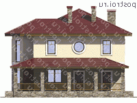 V-166-1K проект двухэтажного дома из кирпича размером 11 на 10 - вид слева V-166-1K проект двухэтажного дома из кирпича размером 11 на 10 - вид слева