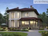 V-166-1P проект двухэтажного дома из пеноблоков размером 12 на 12