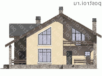 V-169-1P проект двухэтажного дома из пеноблоков размером 10 на 13  - вид спереди