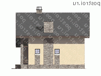 V-169-1P проект двухэтажного дома из пеноблоков размером 10 на 13  - вид слева