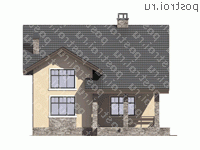 V-169-1P проект двухэтажного дома из пеноблоков размером 10 на 13  - вид справа