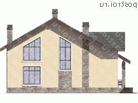 V-169-1P проект двухэтажного дома из пеноблоков размером 10 на 13  - вид сзади