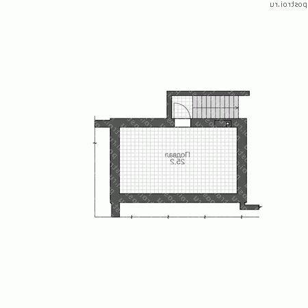 V-173-1P проект двухэтажного дома из пеноблоков с подвалом и мансардой размером 9 на 12 - подвал