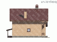 V-173-1P проект двухэтажного дома из пеноблоков с подвалом и мансардой размером 9 на 12 - вид справа