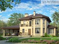 V-215-1P проект двухэтажного дома из пенобетона с гаражом размером 12 на 20 