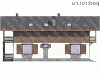 V-226-1P проект двухэтажного коттеджа из газобетона с гаражом размером 15 на 14  - вид слева