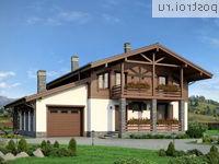 V-226-1P проект двухэтажного коттеджа из газобетона с гаражом размером 15 на 14 