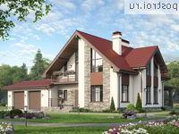 V-234-1P проект одноэтажного дома из газобетона с мансардой и гаражом размером 12 на 20