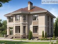 V-243-1K проект двухэтажного дома из кирпича с цоколем размером 11 на 11 