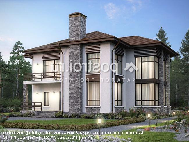 V-270-1P проект двухэтажного дома из пеноблоков размером 16 на 15 