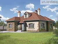 W-145-1K проект одноэтажного дома из кирпича размером 15 на 15 