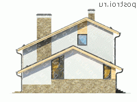 W-173-1P проект двухэтажного дома из пеноблоков размером 12 на 12  - вид справа