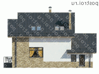 W-173-1P проект двухэтажного дома из пеноблоков размером 12 на 12  - вид сзади