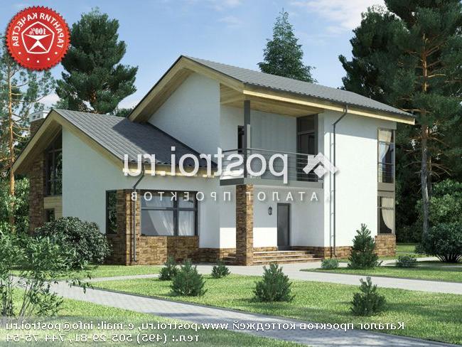 W-194-2P проект двухэтажного коттеджа из пенобетона размером 14 на 13 