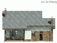 W-194-2P проект двухэтажного коттеджа из пенобетона размером 14 на 13  - вид сзади