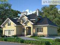 W-239-1K проект одноэтажного дома из кирпича с мансардой и гаражом размером 17 на 16 