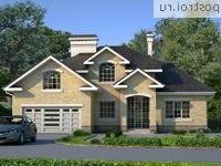 W-239-1K проект одноэтажного дома из кирпича с мансардой и гаражом размером 17 на 16 