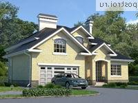 W-239-1K проект одноэтажного дома из кирпича с мансардой и гаражом размером 17 на 16 