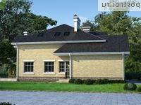 W-239-1K проект одноэтажного дома из кирпича с мансардой и гаражом размером 17 на 16 