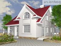 W-242-1K проект одноэтажного дома из кирпича с мансардой и гаражом размером 13 на 17 