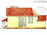 W-279-1K проект двухэтажного дома из кирпича размером 18 на 17  - вид справа