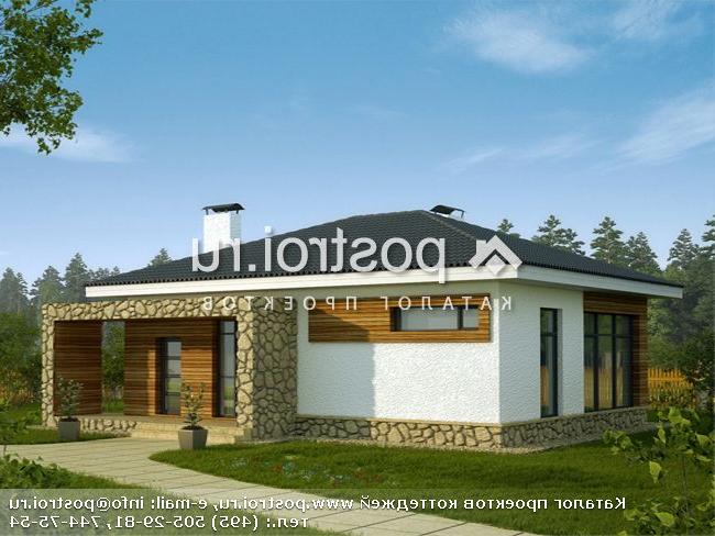 X-080-1P проект одноэтажного дома из пеноблока размером 10 на 8 