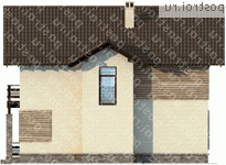 X-150-1P проект двухэтажного дома из газобетона размером 10 на 10  - вид слева