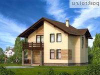 X-150-1P проект двухэтажного дома из газобетона размером 10 на 10 