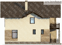 X-150-1P проект двухэтажного дома из газобетона размером 10 на 10  - вид справа