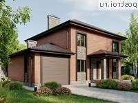 X-189-1P проект двухэтажного дома из пеноблоков с гаражом размером 13 на 16